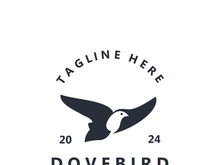 Dove bird elegant flying logo design Nature Wildlife Label style vintage image