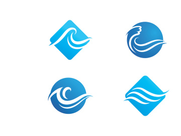 Water wave logo template. Vector illustration. preview picture