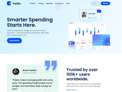 Paidin Free NextJs Landing Page Template