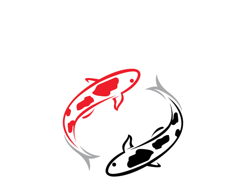 Koi fish logo template. Creative vector symbol