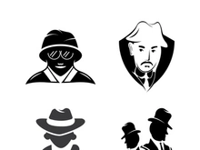 Gentleman icon vector fashion boutique and design symbol template logo