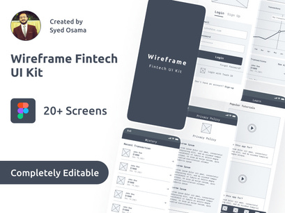 Fintech Wireframe UI Kit