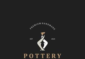 Pottery logo design handmade, creative traditional mug craft concept inspiration nature workshop
