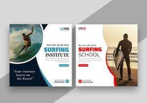 Surfing School Instagram Post Template