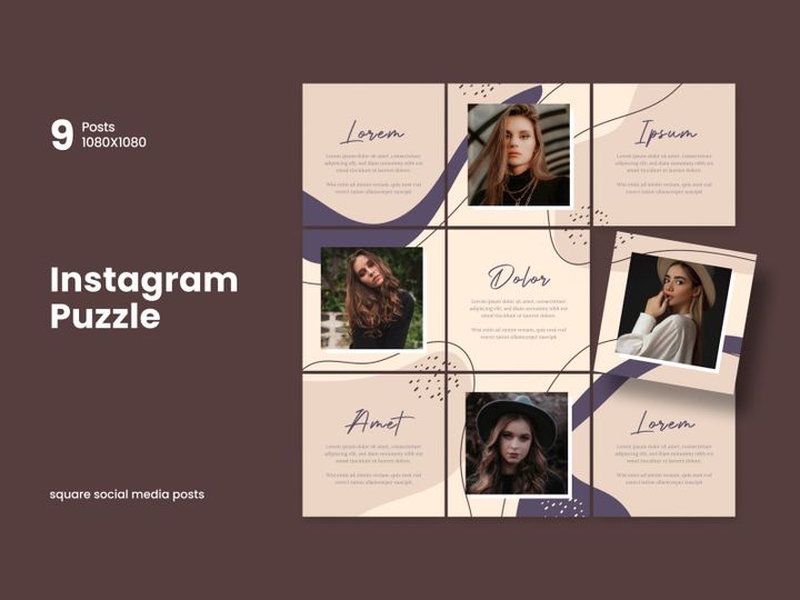 Instagram puzzle fashion template