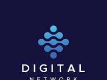 Digital world abstract logo.