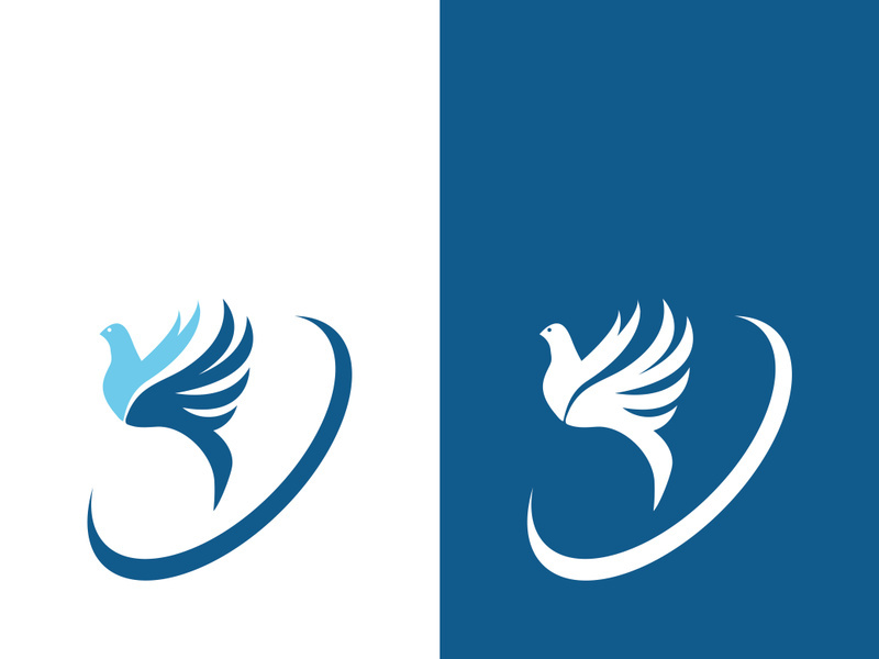 Dove bird logo vector design illustration