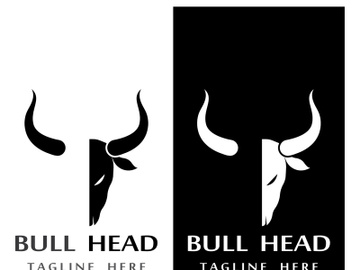 Retro vintage bull head horns logo. preview picture