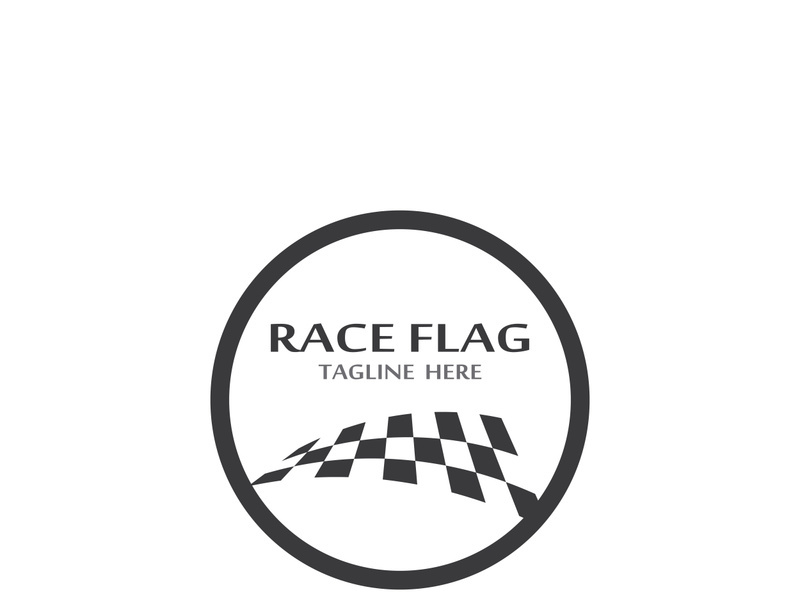 Creative and modern racing flag logo design.