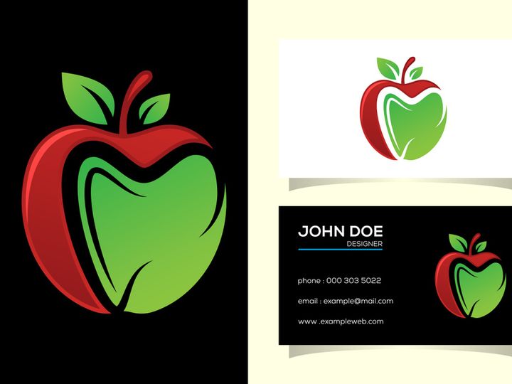 Dental apple logo sign symbol design, Apple tooth teeth dent dental dentist image icon