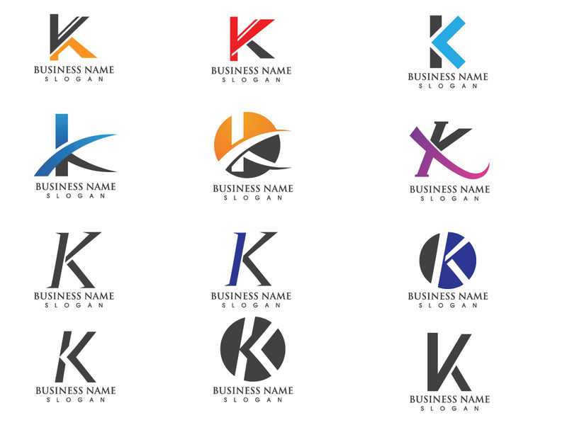 K letter initial logo vector