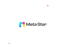 Letter M logo - lettermark logo - gradient Logo - Negative space logo design