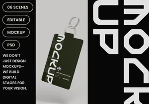 Leather Keychain Mockup