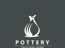 Pottery logo design handmade, creative traditional mug craft sign concept inspiration nature workshop
