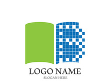 Digital book logo technology vector icon design