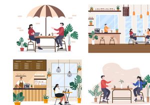 19 Cafe or Coffee Shop Illustration