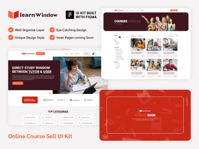 LearnWindow - Online Course Sell UI Kit | Figma