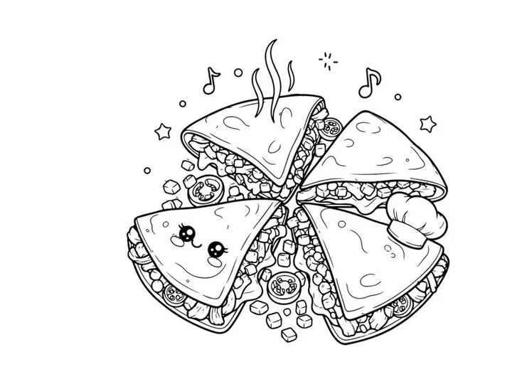 Cute sushi character singing music vector illustration