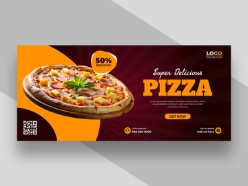 Food Menu and Delicious Pizza Facebook Cover Ver-4 preview picture