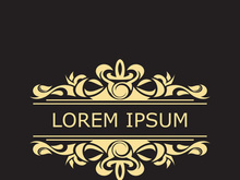 Gold luxury floral vintage monogram decorative logo template