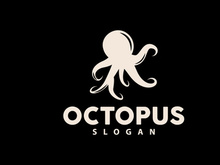 Octopus Logo, Sea Animals Vector