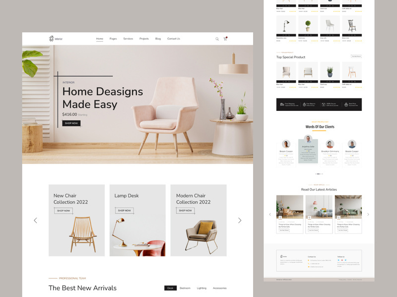 Interior Design Landing page