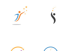 People star logo design to achieve a success or dream.