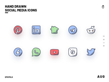 Hand-drawn Social Media Icons preview picture