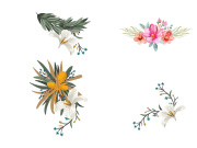 Vector Flower Watercolor Illustration