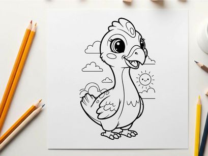 Cute chick hatching sunny day vector illustration flat design