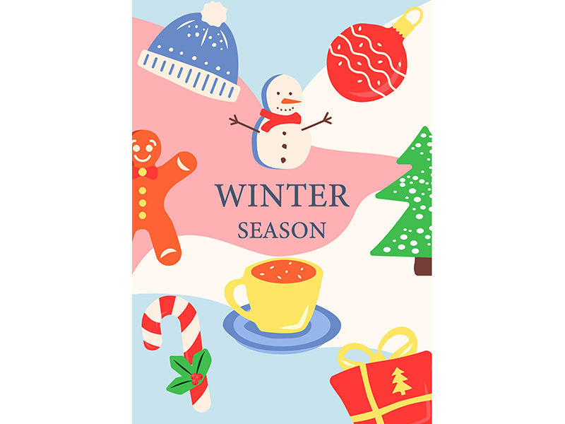 Seasonal winter holiday abstract poster template