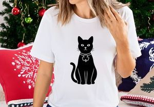 Black Cat with Shamrock Collar
