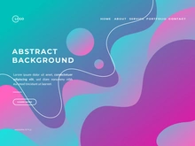 Green Pink Abstract fluid wave