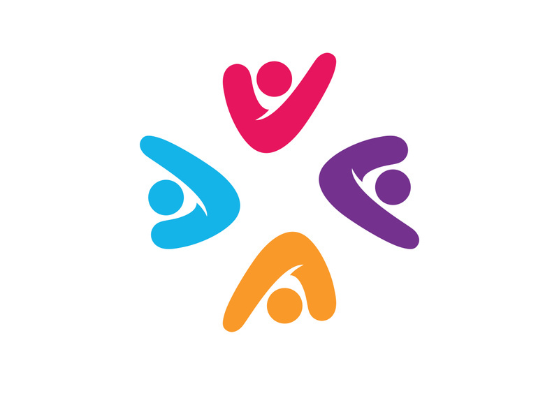 Colorful community group team People Logo Design