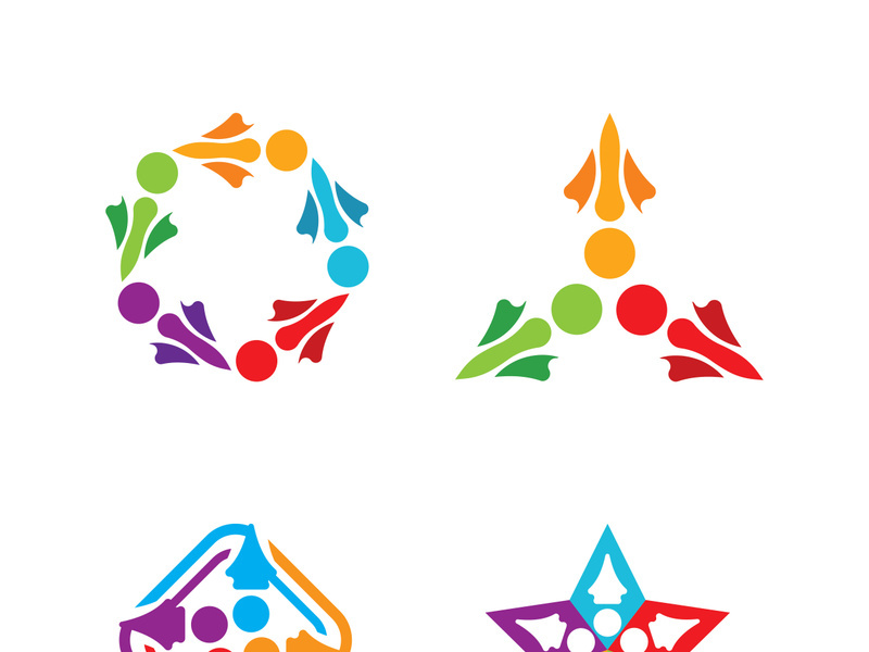 Community, network and social icon design template