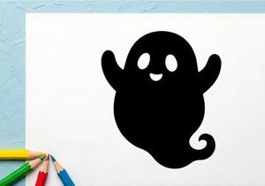 Cute Halloween Ghost Illustration for Kids and Holiday Decor