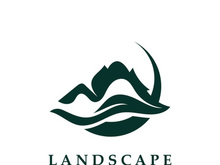 Mountain Nature Landscape Logo design Template Illustration