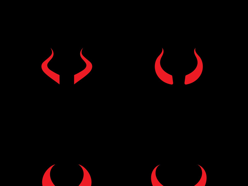 Devil horn Vector icon design illustration Template