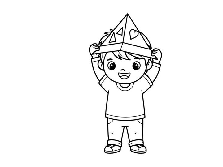Happy child party hat celebration vector illustration