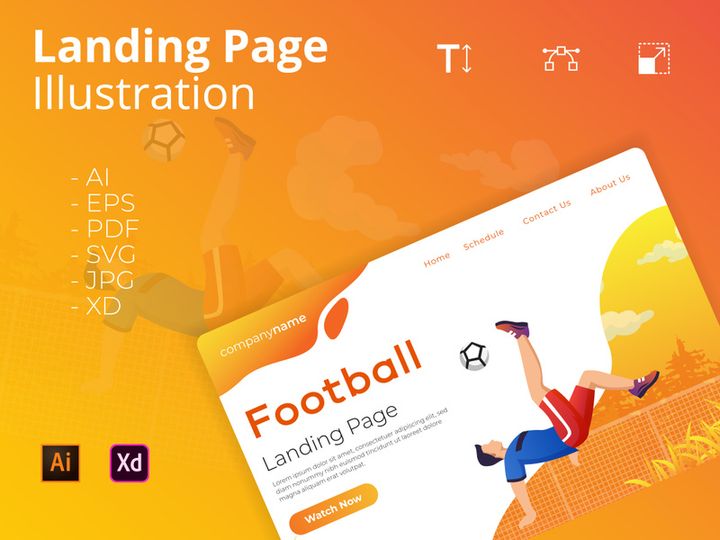 Football - Landing Page Illustration