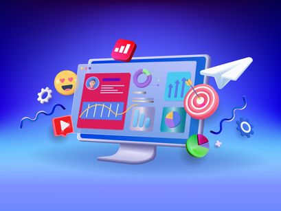 3D Laptop Business Illustration