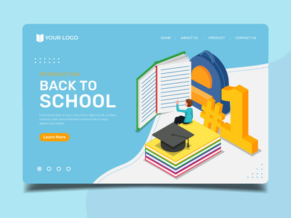 Get ranked by reading a book - Landing page illustration template
