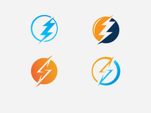 Lightning , Flash logo Template vector icon