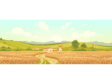Agricultural field flat color vector illustration preview picture