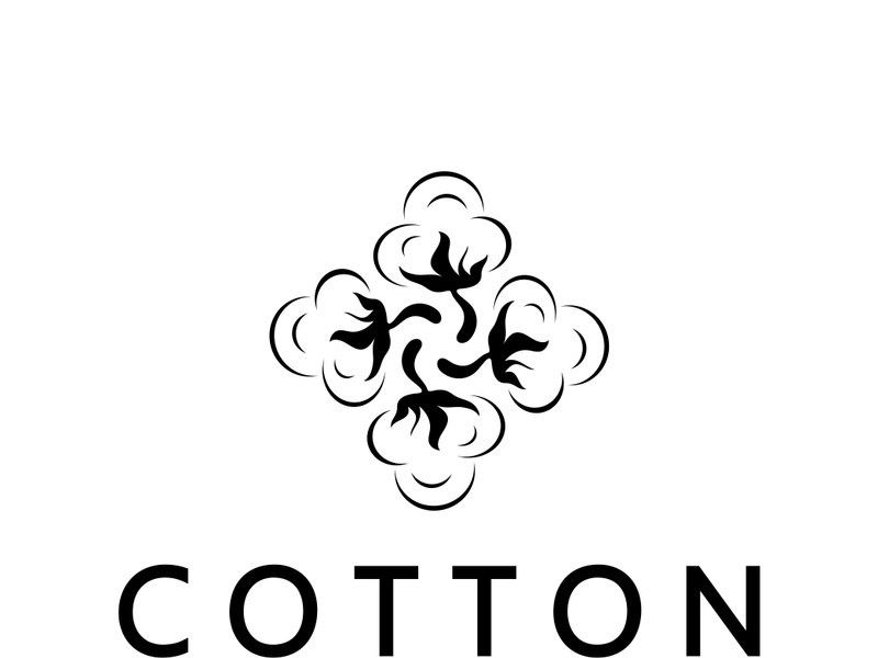 Soft natural organic cotton flower plant logo for cotton plantations, industries,business,textile,clothing and beauty,vector