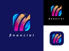 Accounting financial gradient logo, Financial Advisors logo design vector