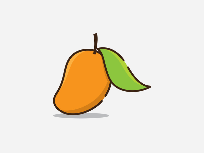 Fresh mango fruit vector illustration logo icon