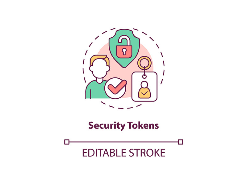 Security tokens concept icon