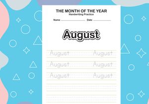 12 Pages Month name of the year trace and writing practice sheet