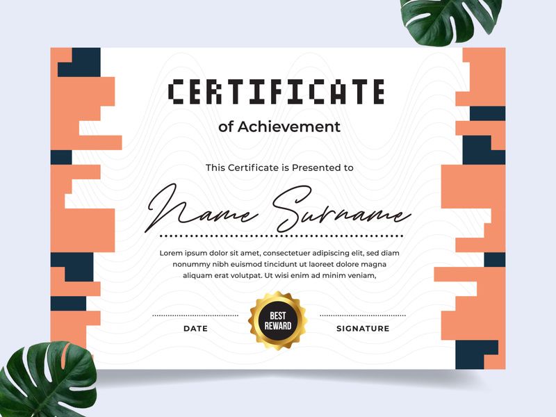 Modern certificate design template
